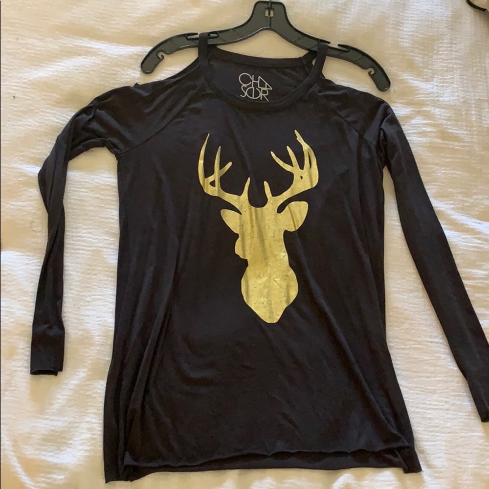 Chaser cold shoulder shirt